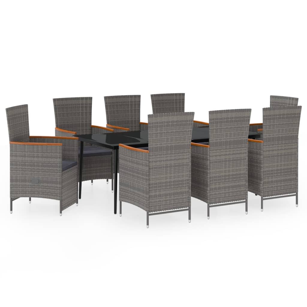 Set de mobilier pentru grădină, cu perne, 9 piese, gri GartenMobel Dekor