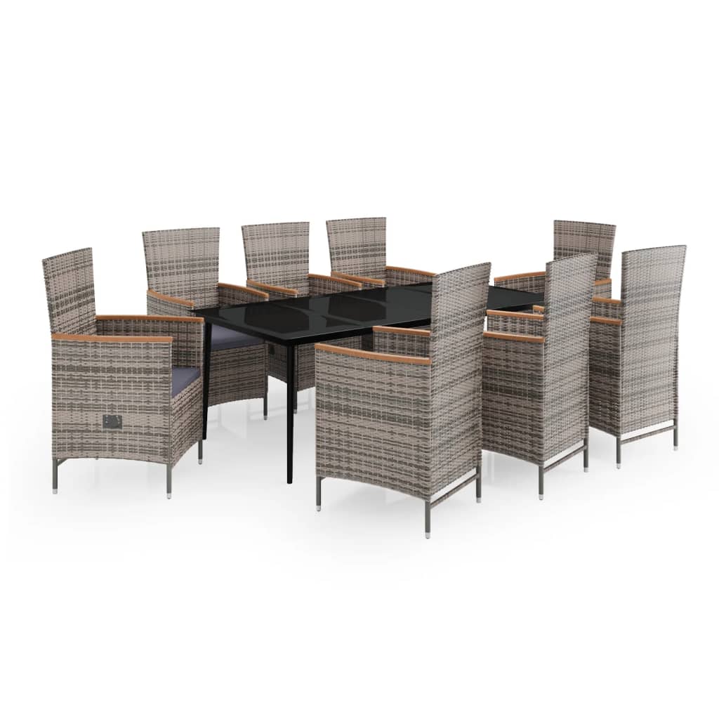 Set de mobilier pentru grădină, cu perne, 9 piese, gri GartenMobel Dekor