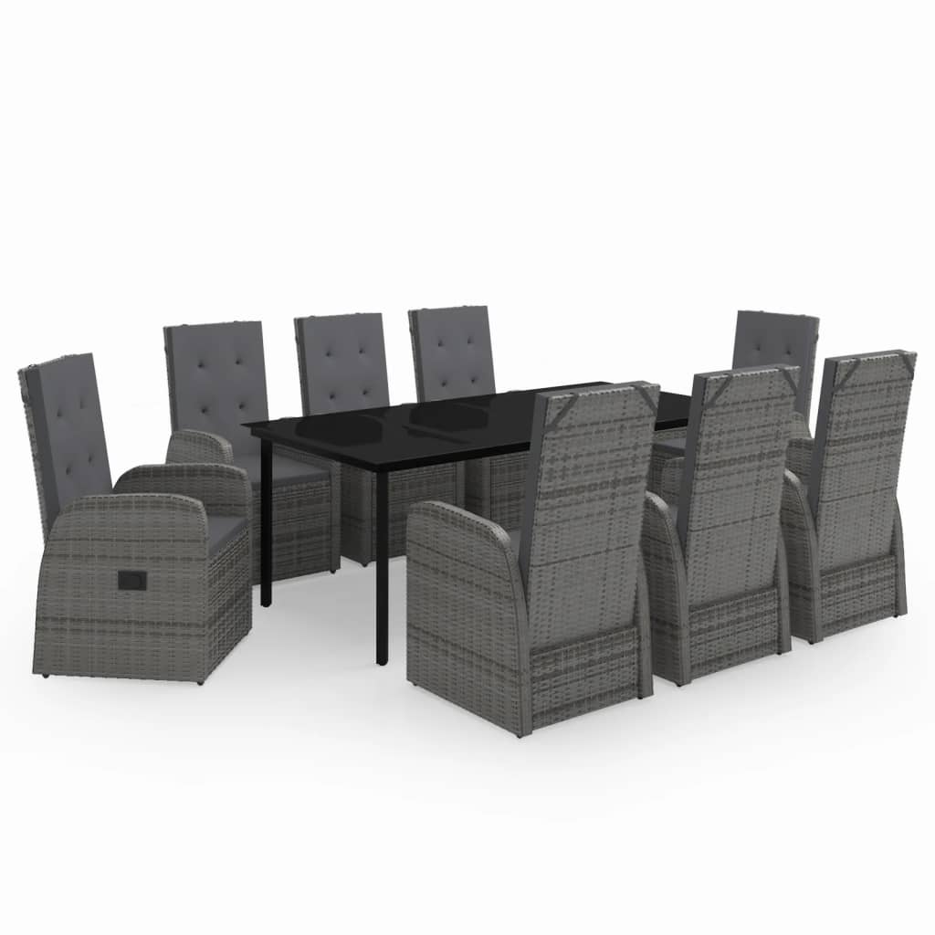 Set de mobilier pentru grădină, cu perne, 9 piese, gri GartenMobel Dekor