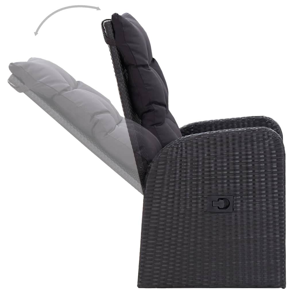 Set de mobilier pentru grădină, cu perne, 9 piese, negru GartenMobel Dekor