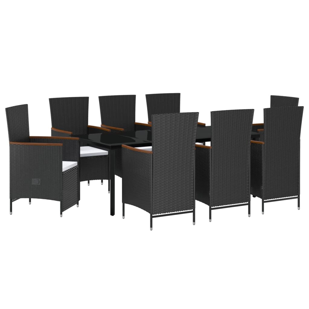 Set de mobilier pentru grădină, cu perne, 9 piese, negru GartenMobel Dekor