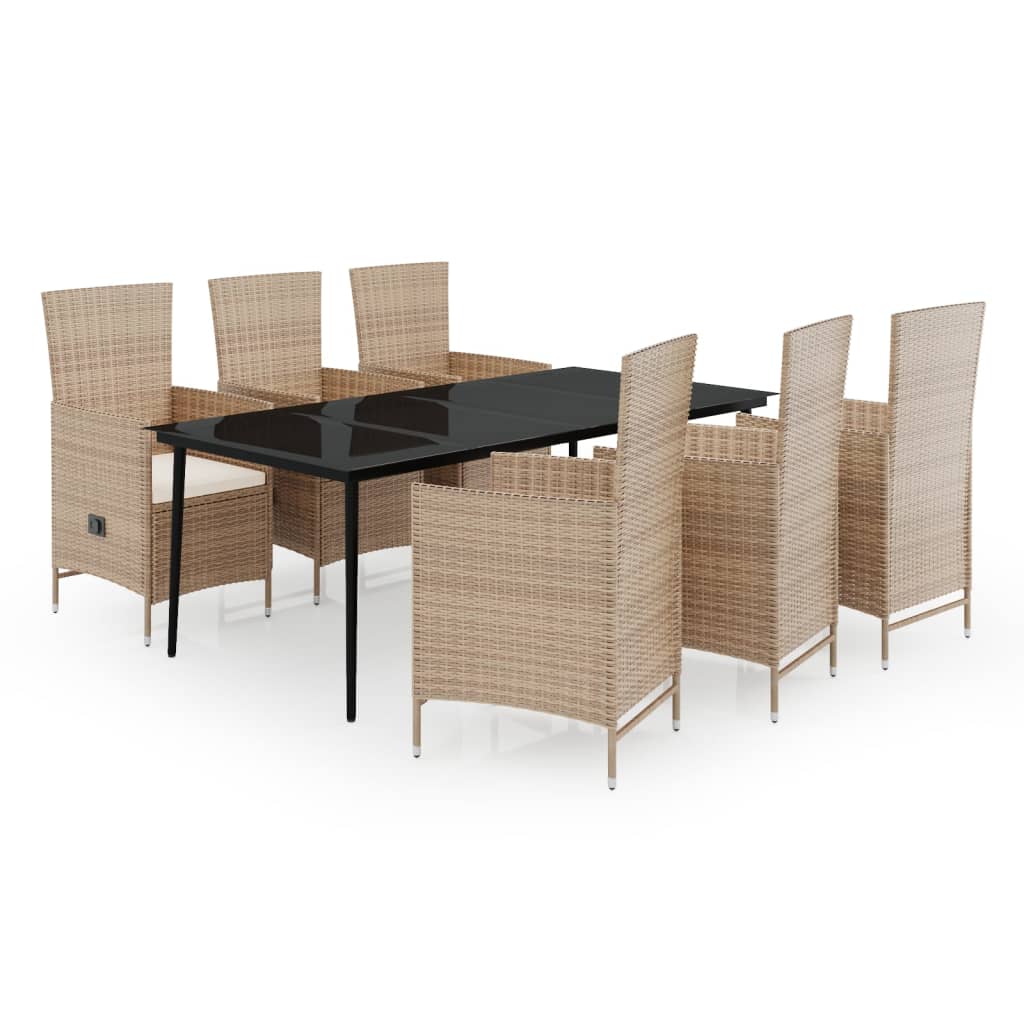 Set de mobilier pentru grădină cu perne, 7 piese, bej GartenMobel Dekor