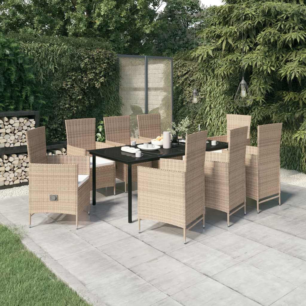 Set mobilier pentru grădină, cu perne, 9 piese, bej GartenMobel Dekor