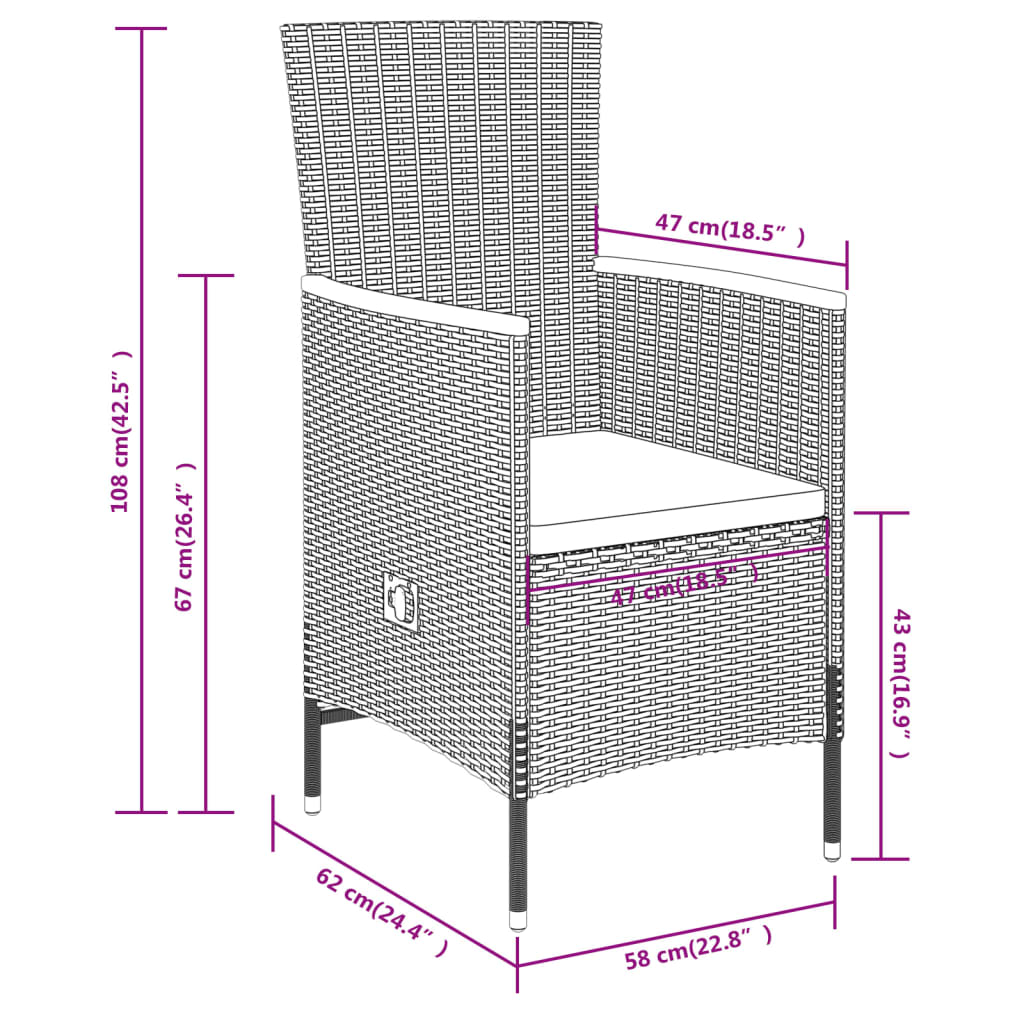 Set mobilier pentru grădină cu perne, 5 piese, gri GartenMobel Dekor