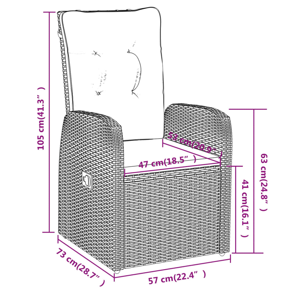 Set mobilier pentru grădină cu perne, 9 piese, negru GartenMobel Dekor