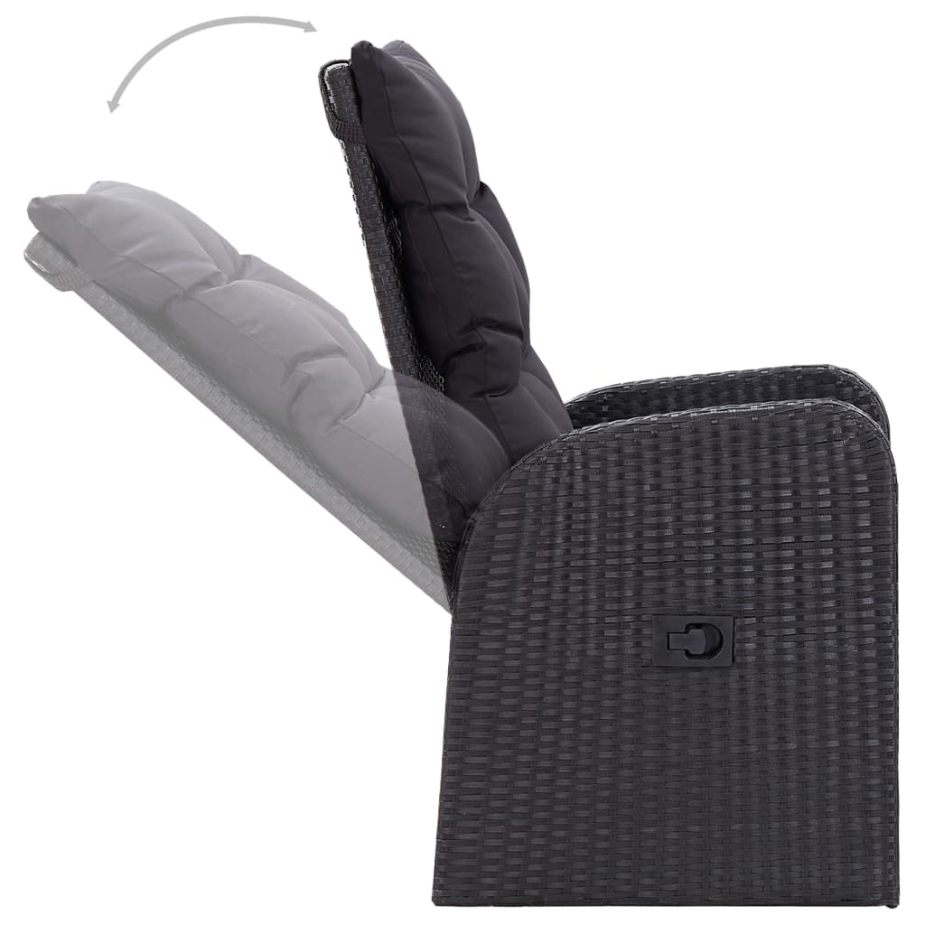 Set mobilier pentru grădină cu perne, 9 piese, negru GartenMobel Dekor