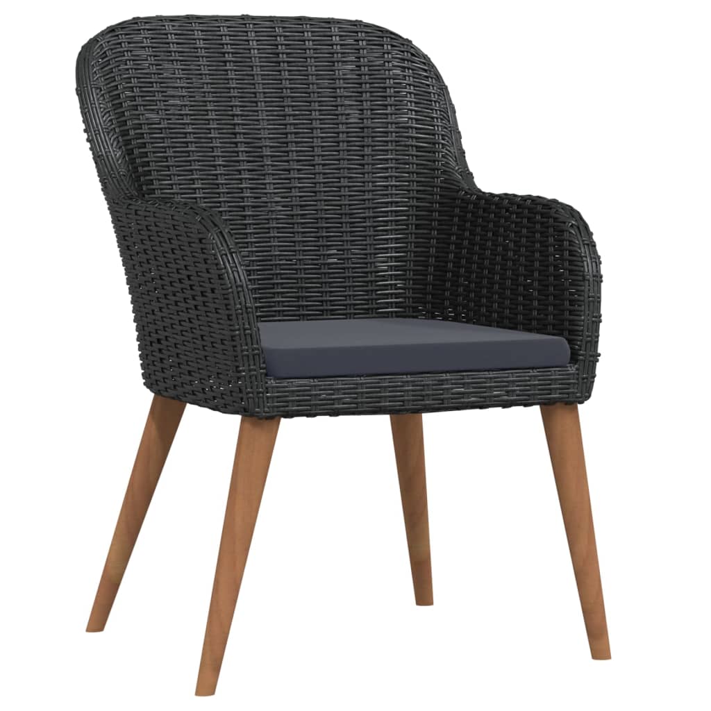 Set masă pentru grădină, 5 piese, cu perne, negru GartenMobel Dekor