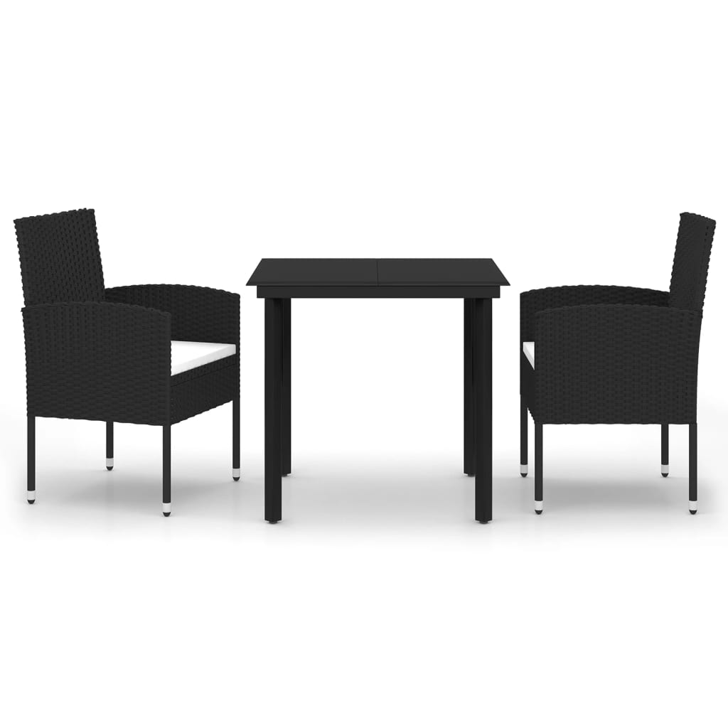 Set mobilier de grădină, 3 piese, negru GartenMobel Dekor