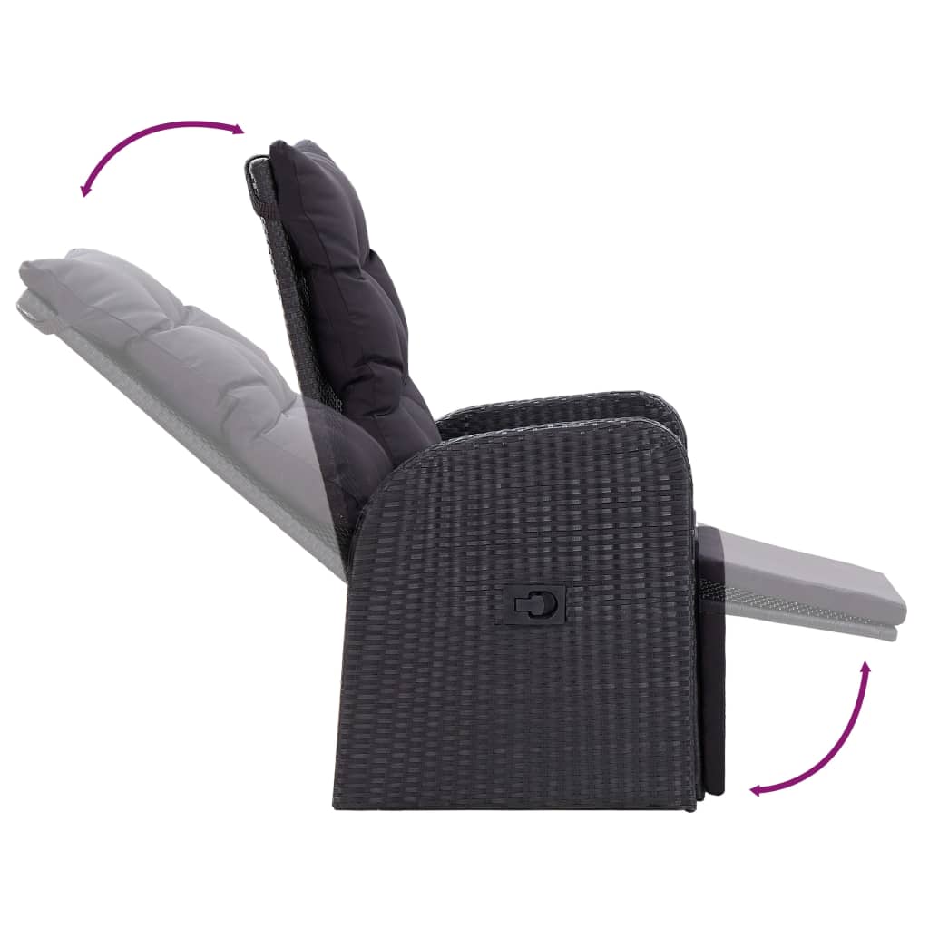 Set mobilier pentru grădină, 9 piese, negru GartenMobel Dekor