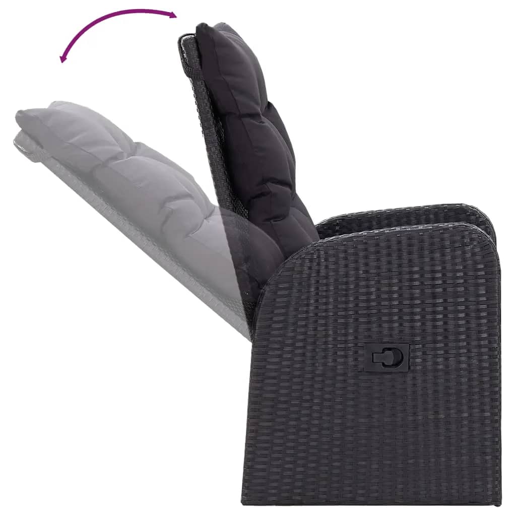 Set mobilier pentru grădină, 9 piese, negru GartenMobel Dekor