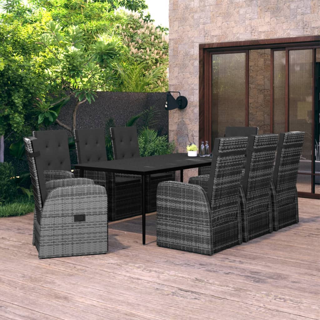 Set mobilier pentru grădină, cu perne, 9 piese, gri GartenMobel Dekor