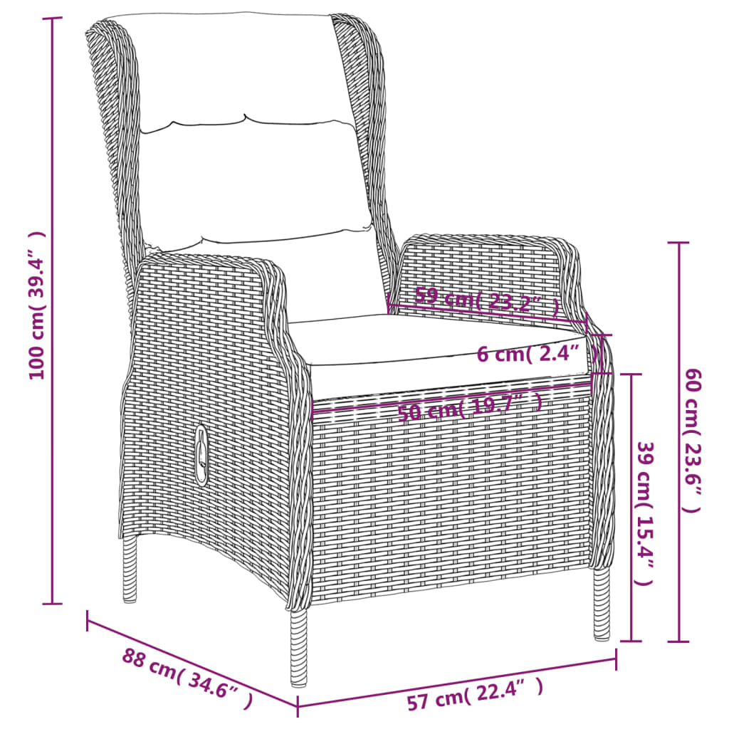 Set mobilier pentru grădină, 5 piese, gri închis GartenMobel Dekor
