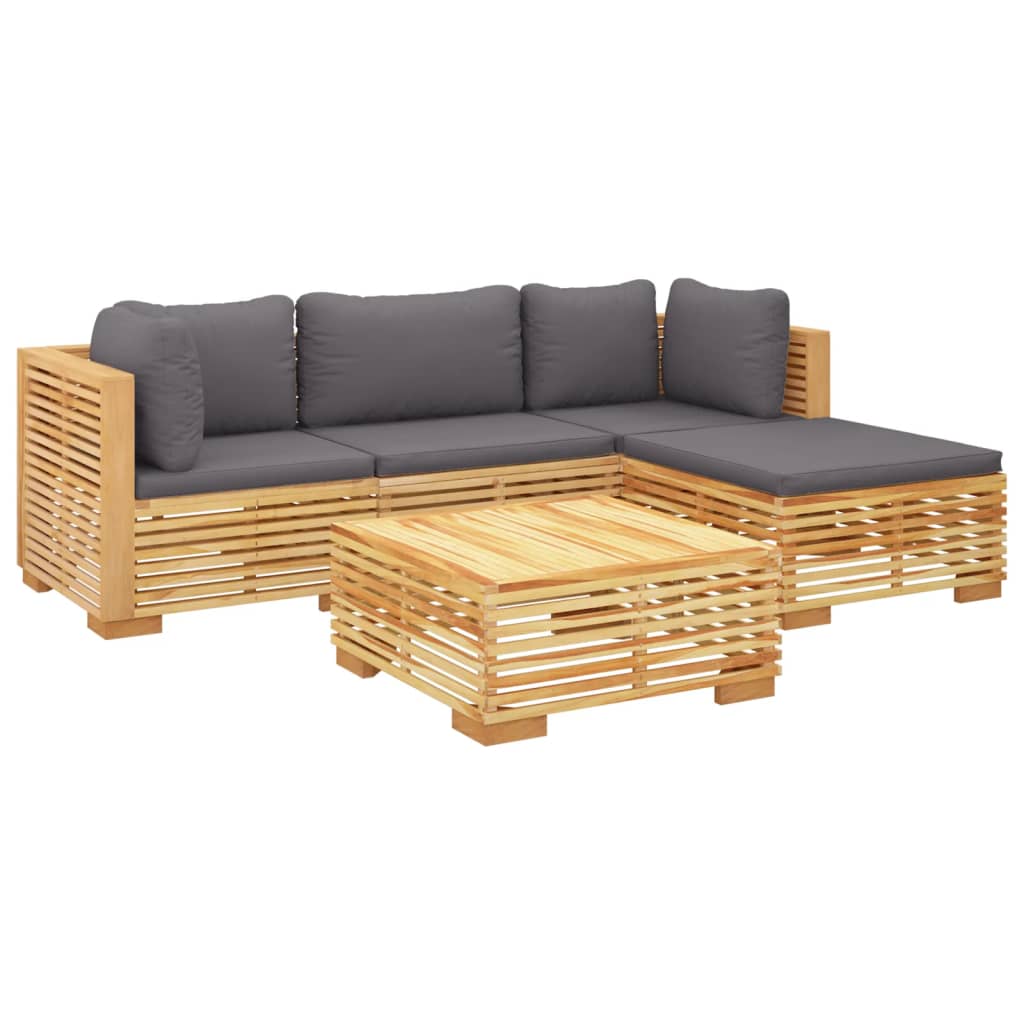 Set mobilier grădină cu perne, 5 piese, lemn masiv de tec GartenMobel Dekor