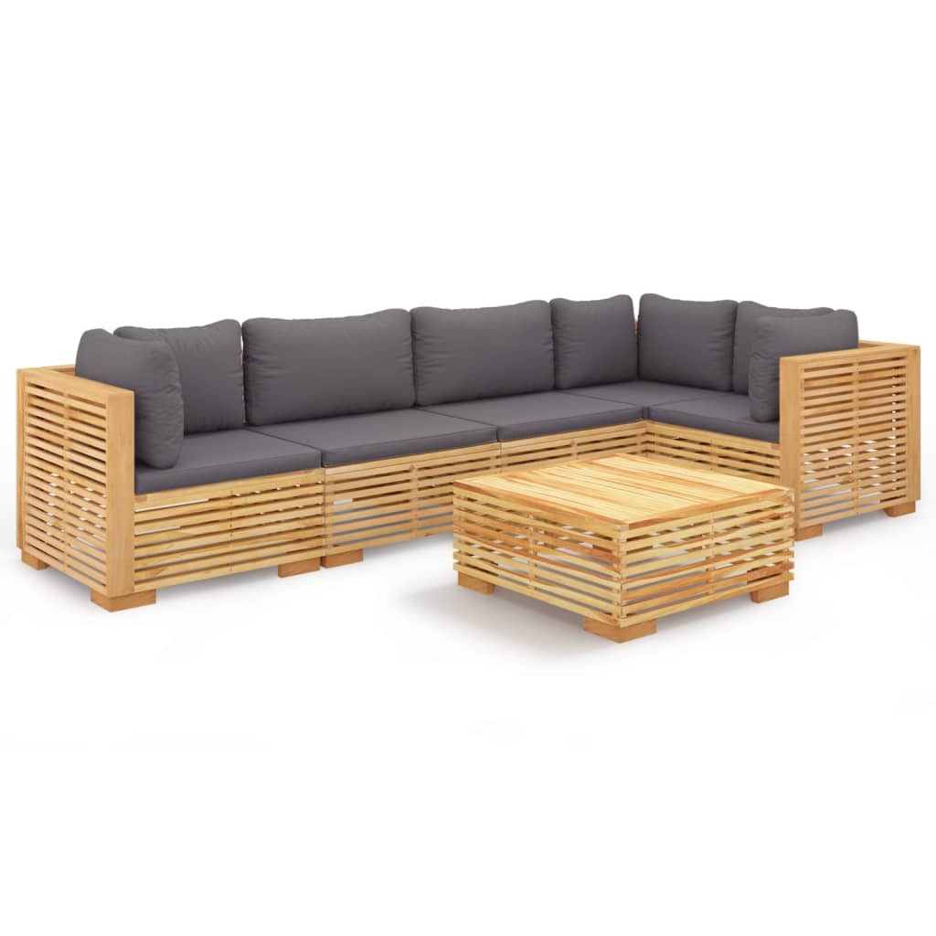 Set mobilier grădină cu perne, 6 piese, lemn masiv de tec GartenMobel Dekor