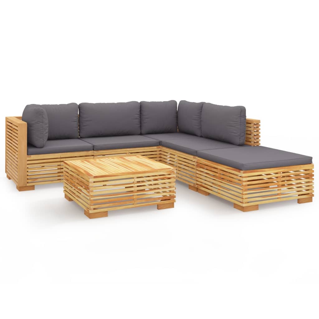 Set mobilier grădină cu perne, 6 piese, lemn masiv de tec GartenMobel Dekor