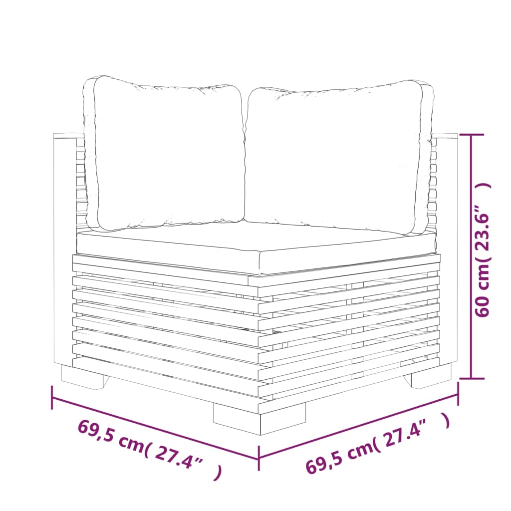 Set mobilier grădină cu perne, 6 piese, lemn masiv de tec GartenMobel Dekor