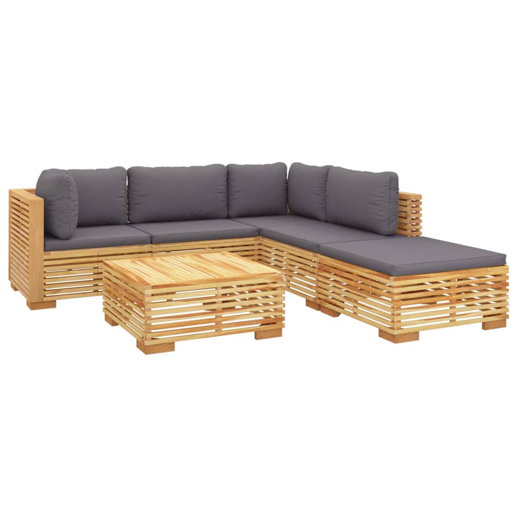 Set mobilier grădină cu perne, 6 piese, lemn masiv de tec GartenMobel Dekor