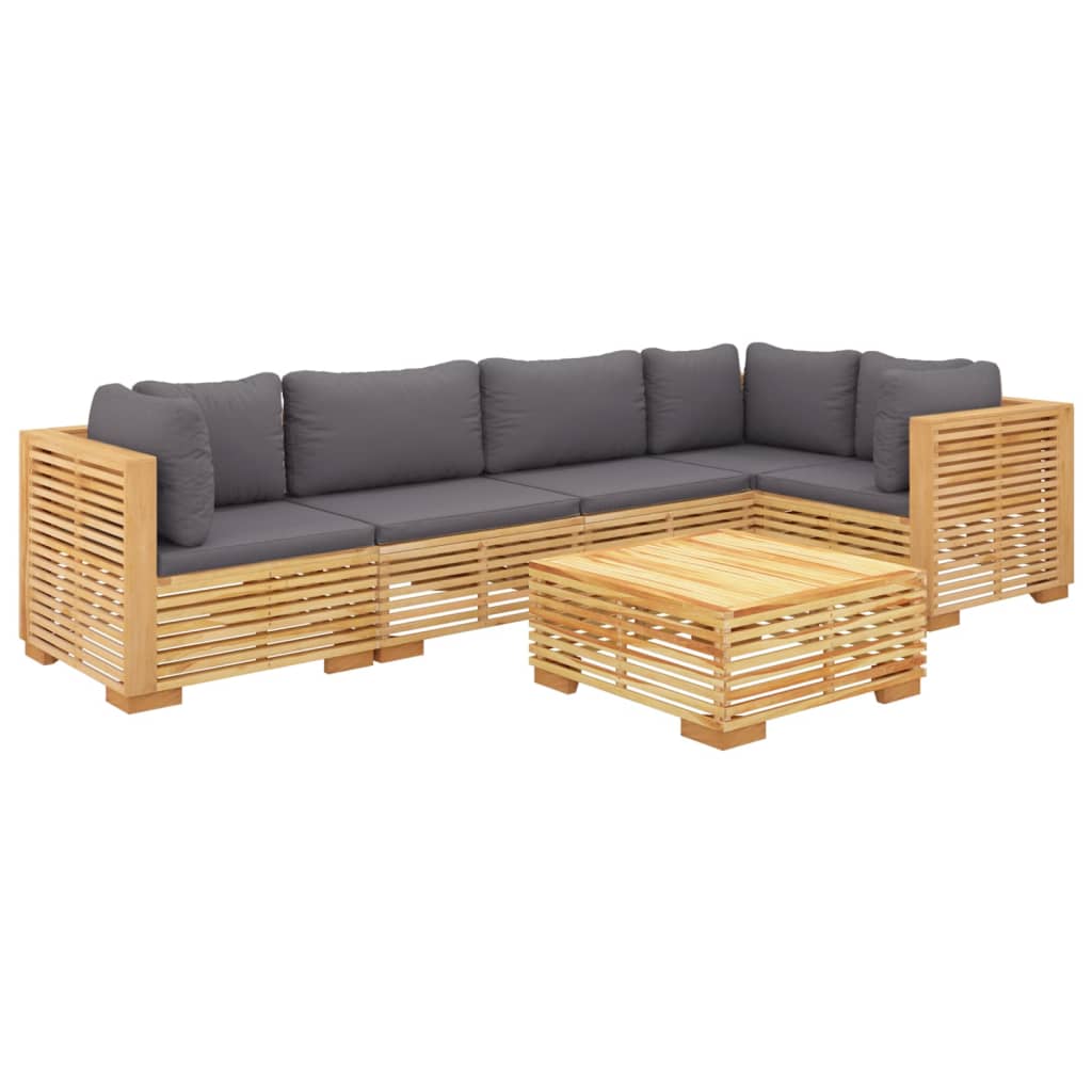 Set mobilier grădină cu perne, 6 piese, lemn masiv de tec GartenMobel Dekor