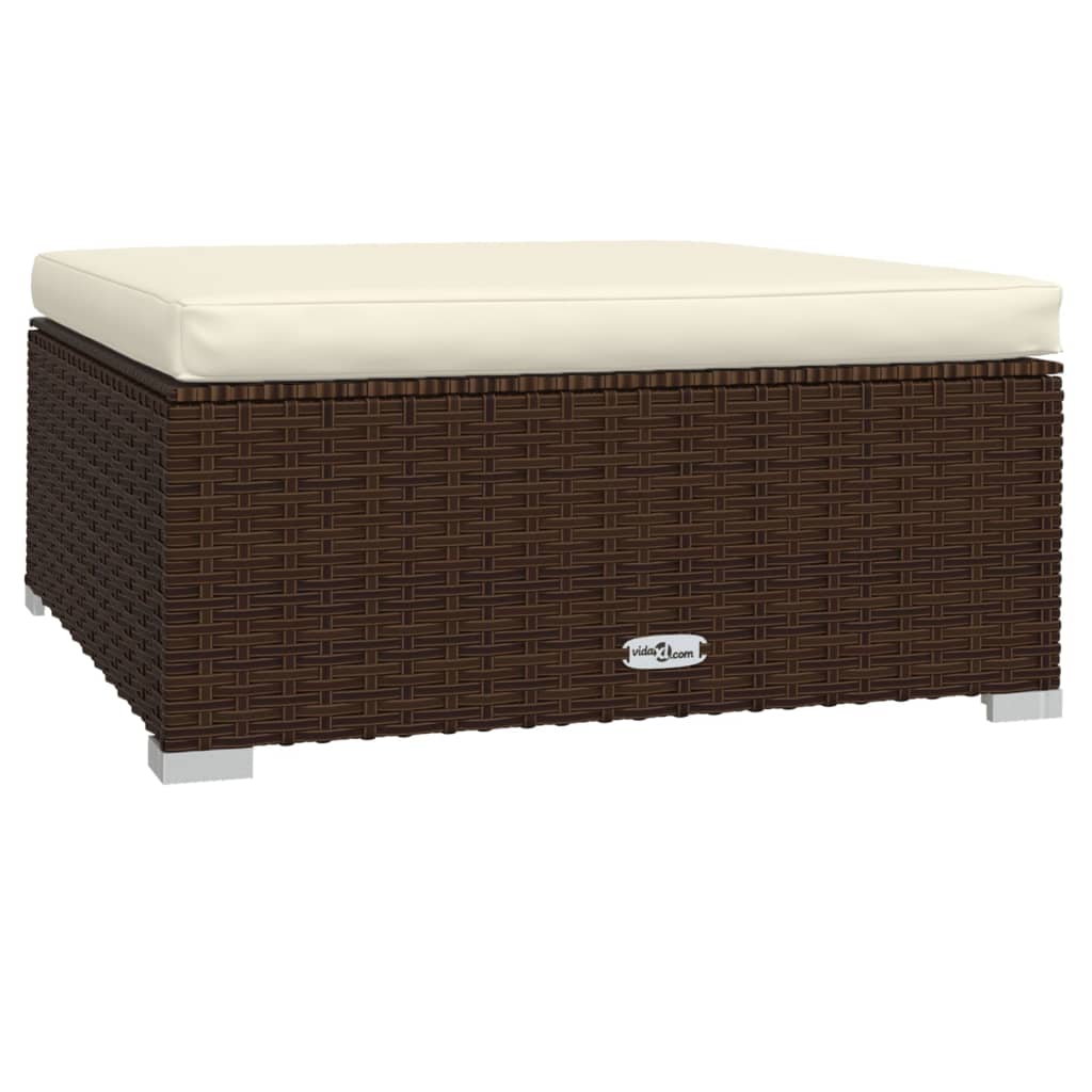 Set mobilier de grădină cu perne, 4 piese, maro, poliratan GartenMobel Dekor