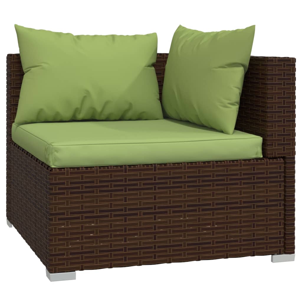Set mobilier de grădină cu perne, 4 piese, maro, poliratan GartenMobel Dekor