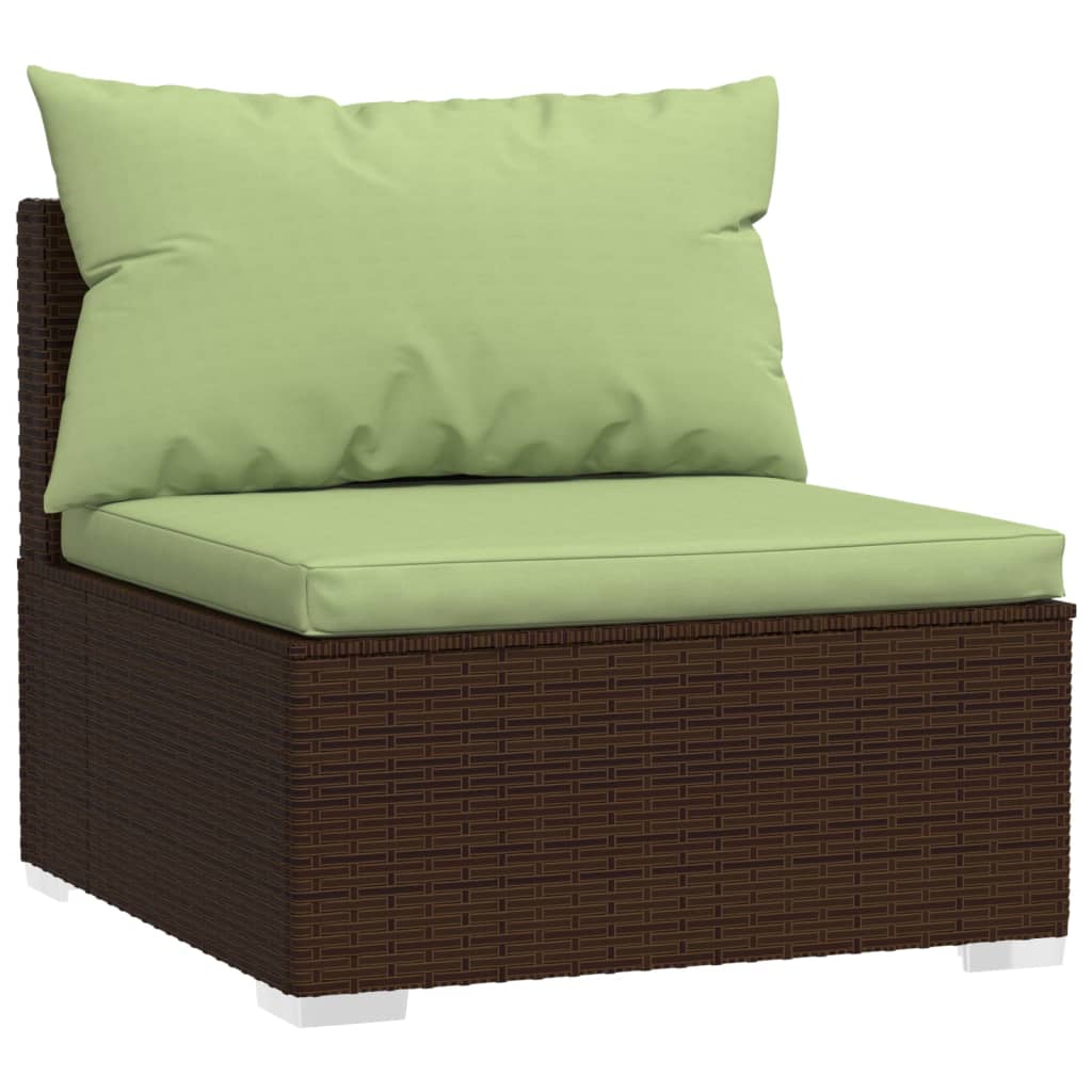 Set mobilier de grădină cu perne, 4 piese, maro, poliratan GartenMobel Dekor