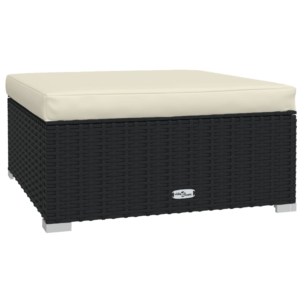 Set mobilier de grădină cu perne, 4 piese, negru, poliratan GartenMobel Dekor