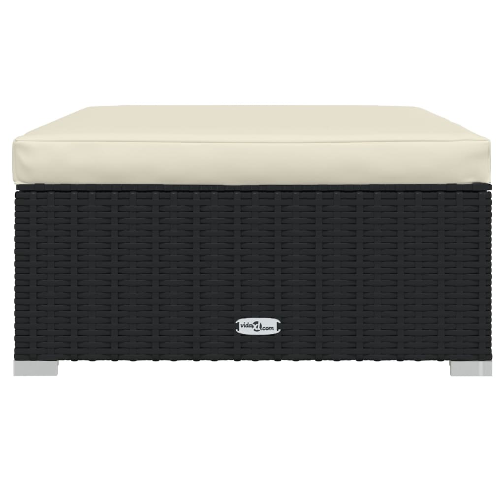 Set mobilier de grădină cu perne, 6 piese, negru, poliratan GartenMobel Dekor