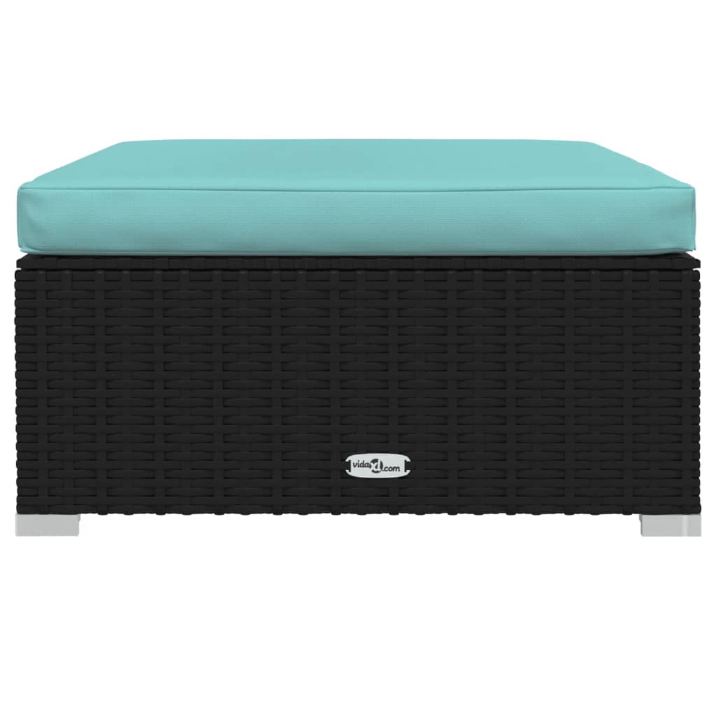 Set mobilier de grădină cu perne, 6 piese, negru, poliratan GartenMobel Dekor