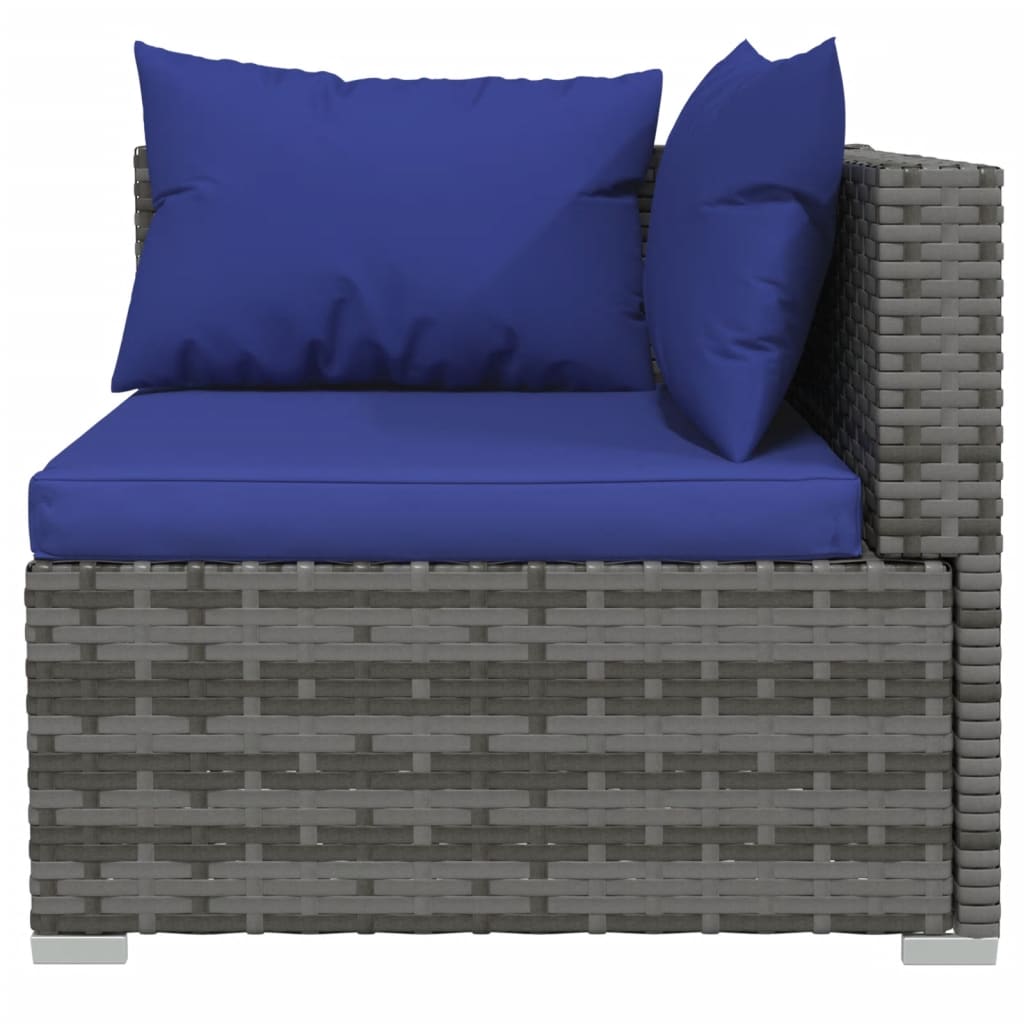 Set mobilier de grădină cu perne, 6 piese, gri, poliratan GartenMobel Dekor