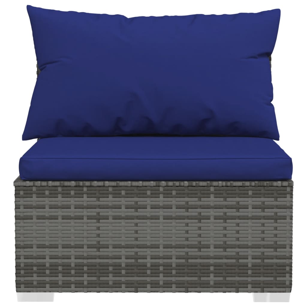 Set mobilier de grădină cu perne, 6 piese, gri, poliratan GartenMobel Dekor