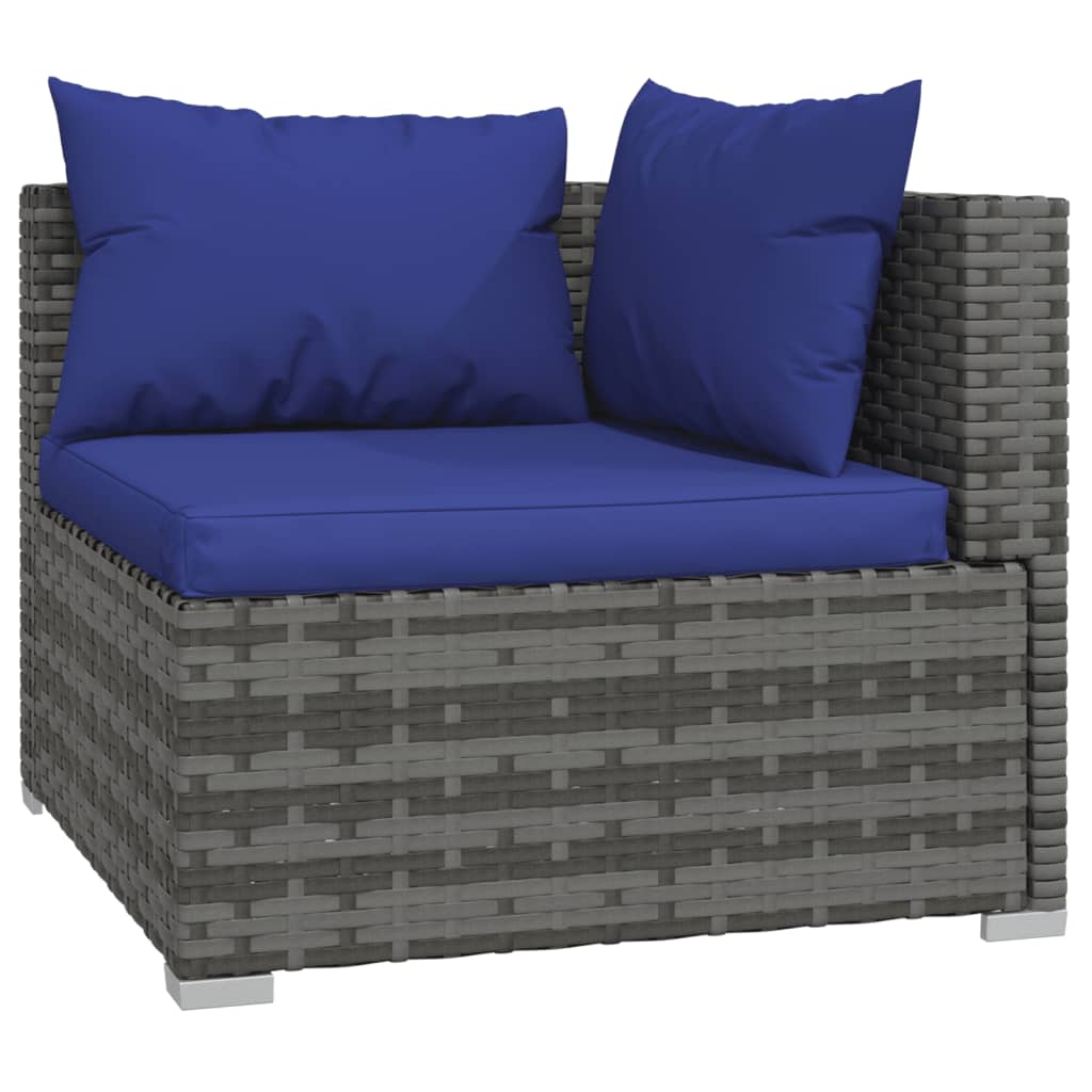 Set mobilier de grădină cu perne, 6 piese, gri, poliratan GartenMobel Dekor