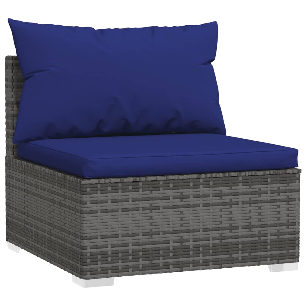 Set mobilier de grădină cu perne, 6 piese, gri, poliratan GartenMobel Dekor
