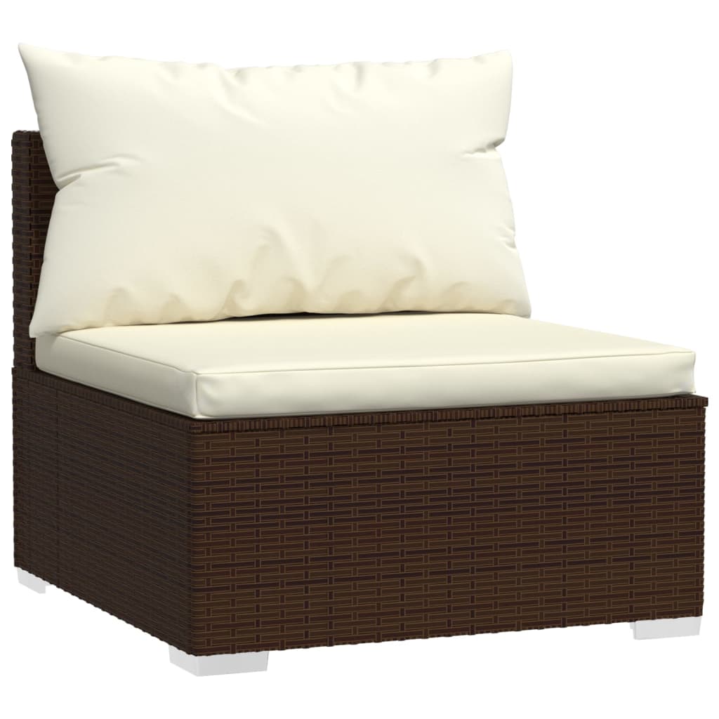 Set mobilier de grădină cu perne, 6 piese, maro, poliratan GartenMobel Dekor