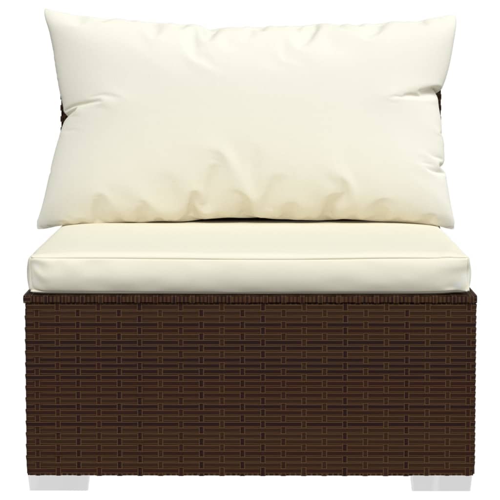 Set mobilier de grădină cu perne, 6 piese, maro, poliratan GartenMobel Dekor