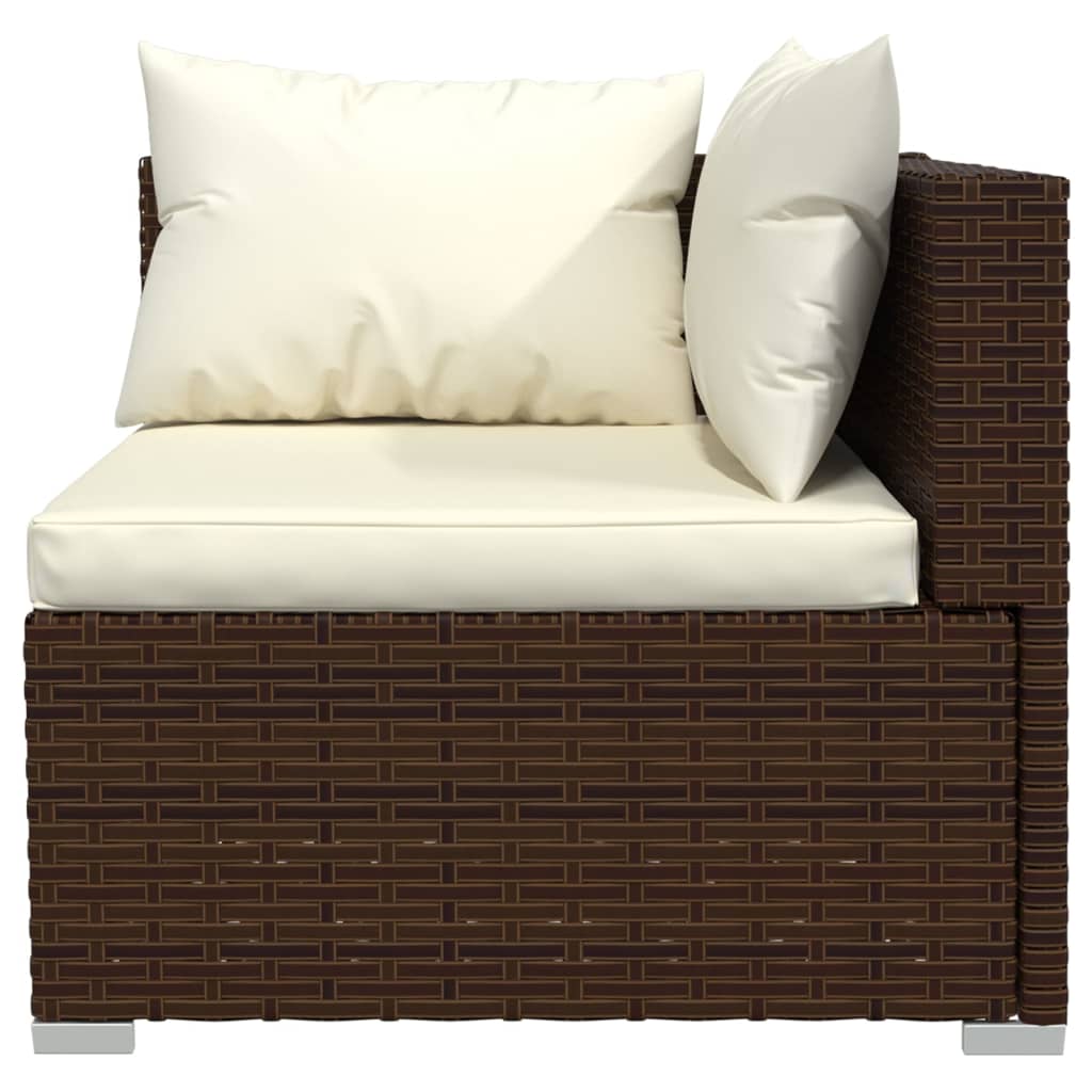 Set mobilier de grădină cu perne, 6 piese, maro, poliratan GartenMobel Dekor