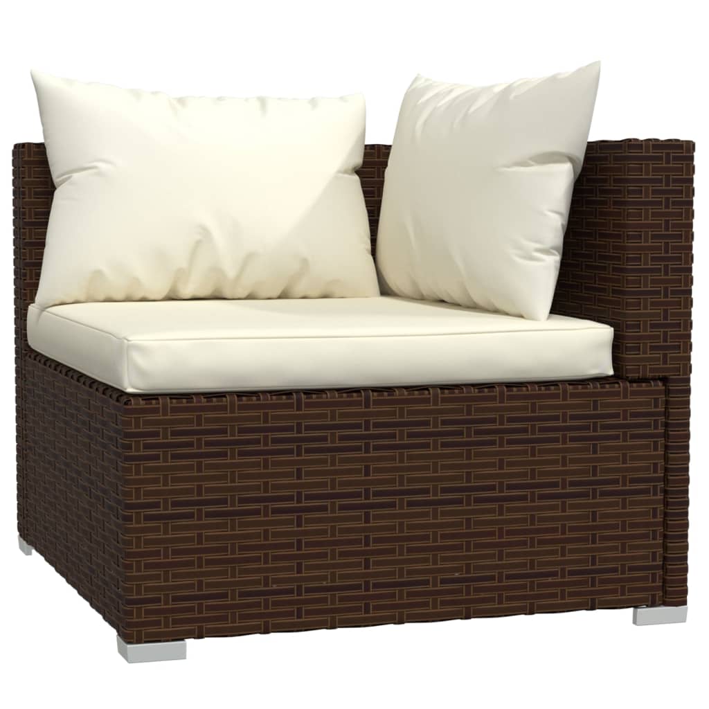 Set mobilier de grădină cu perne, 6 piese, maro, poliratan GartenMobel Dekor