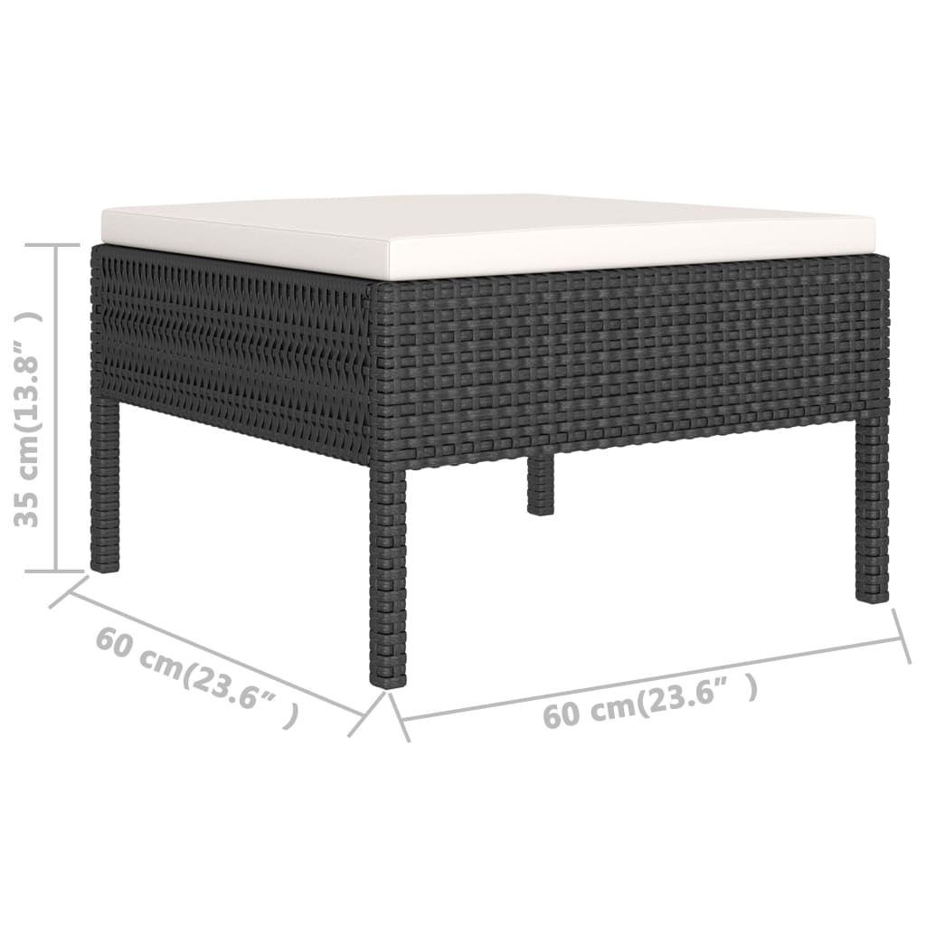 Set mobilier de grădină cu perne, 2 piese, negru, poliratan GartenMobel Dekor