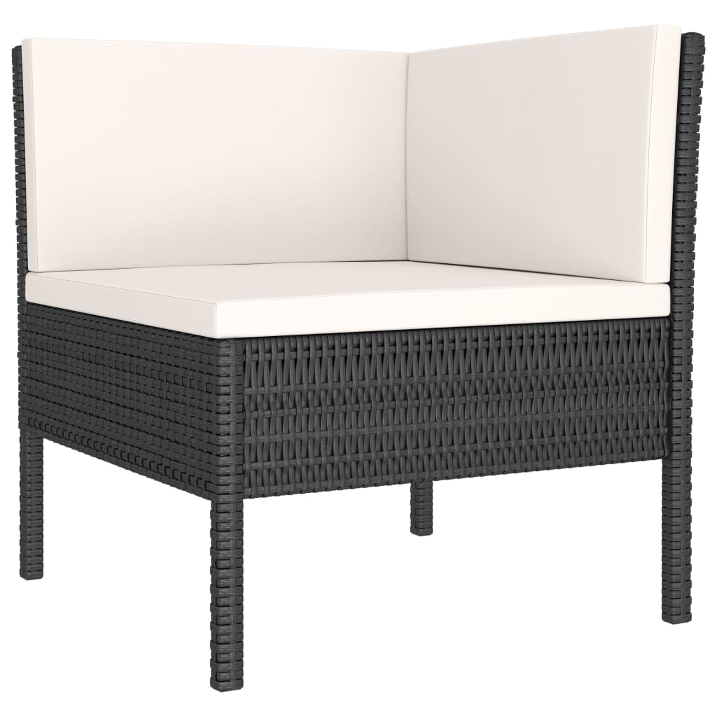 Set mobilier de grădină cu perne, 2 piese, negru, poliratan GartenMobel Dekor