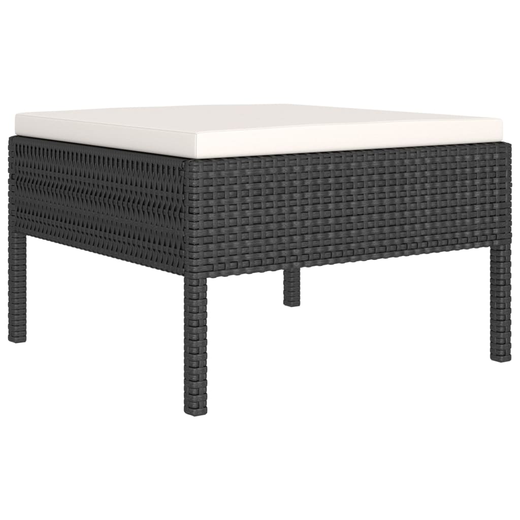 Set mobilier de grădină cu perne, 2 piese, negru, poliratan GartenMobel Dekor
