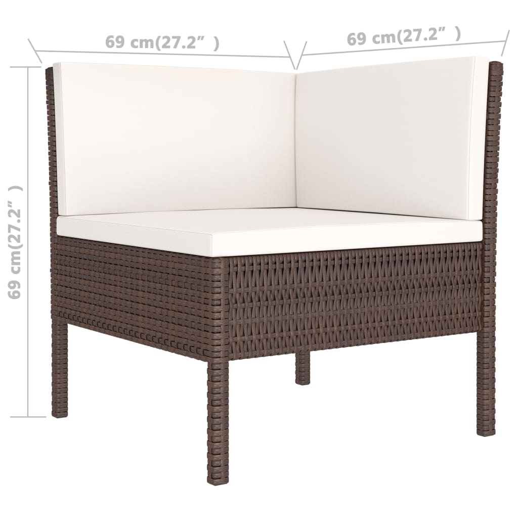 Set mobilier relaxare grădină cu perne 3 piese maro poliratan GartenMobel Dekor