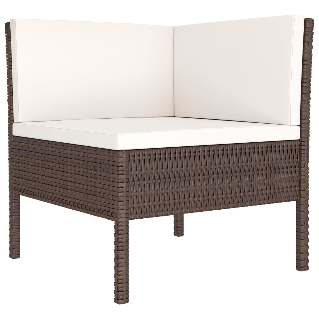Set mobilier relaxare grădină cu perne 3 piese maro poliratan GartenMobel Dekor
