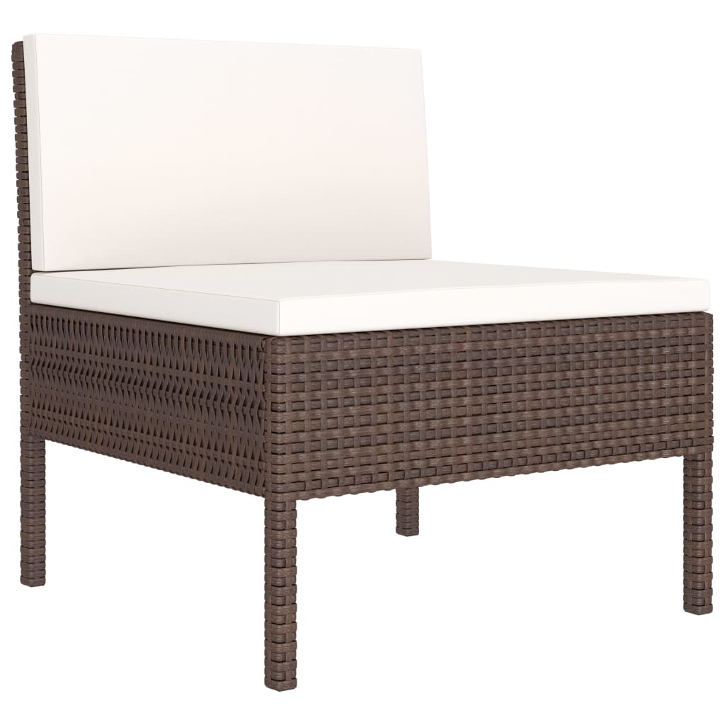 Set mobilier relaxare grădină cu perne 3 piese maro poliratan GartenMobel Dekor