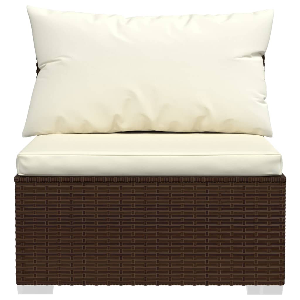 Set mobilier de grădină cu perne, 4 piese, maro, poliratan GartenMobel Dekor