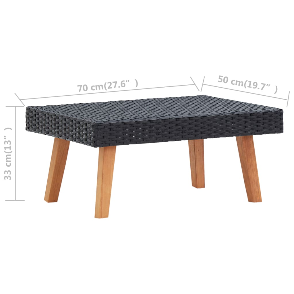 Set mobilier de grădină cu perne, 3 piese, negru, poliratan GartenMobel Dekor
