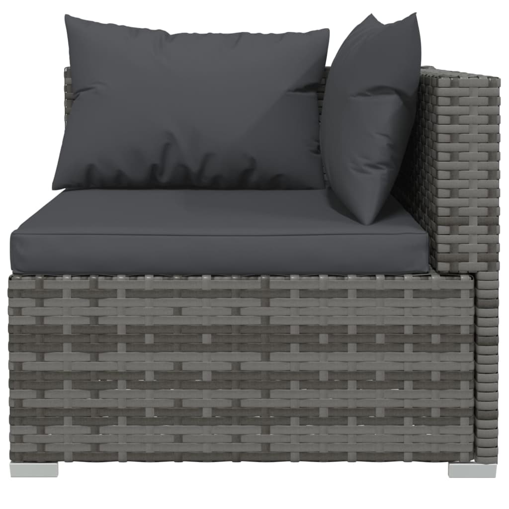 Set mobilier de grădină cu perne, 5 piese, gri, poliratan GartenMobel Dekor