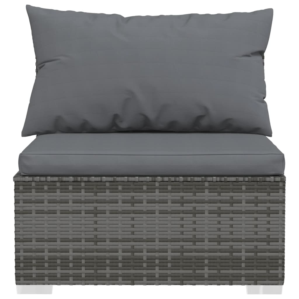 Set mobilier de grădină cu perne, 5 piese, gri, poliratan GartenMobel Dekor