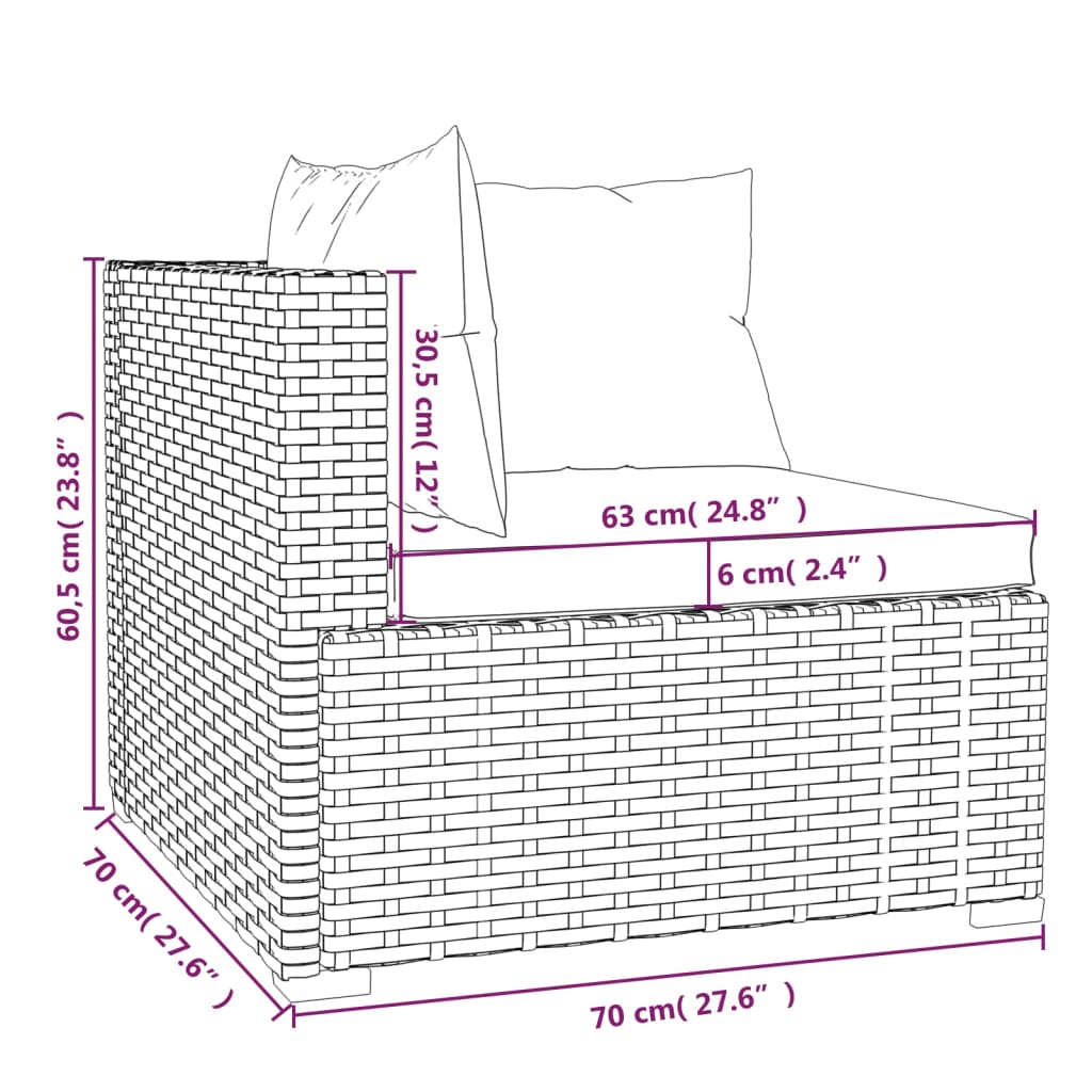 Set mobilier de grădină cu perne, 5 piese, maro, poliratan GartenMobel Dekor