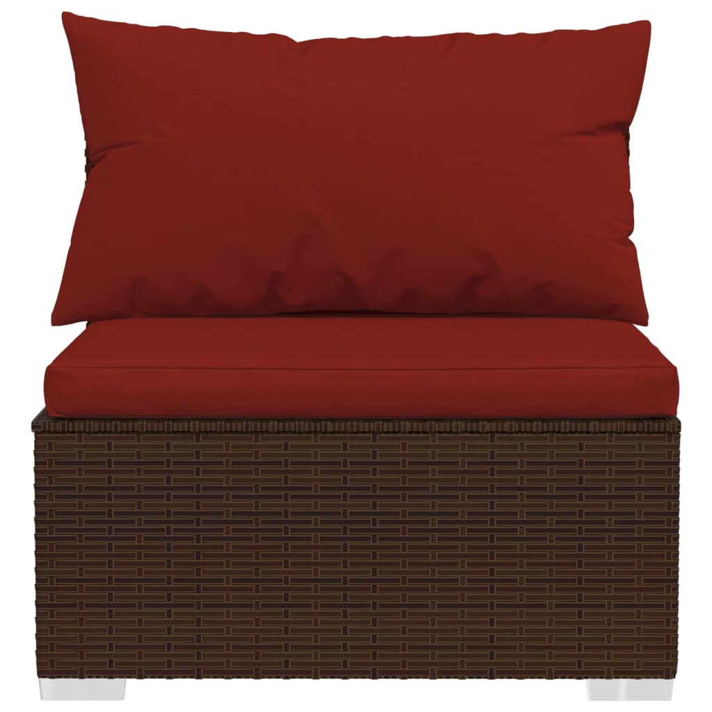 Set mobilier de grădină cu perne, 5 piese, maro, poliratan GartenMobel Dekor