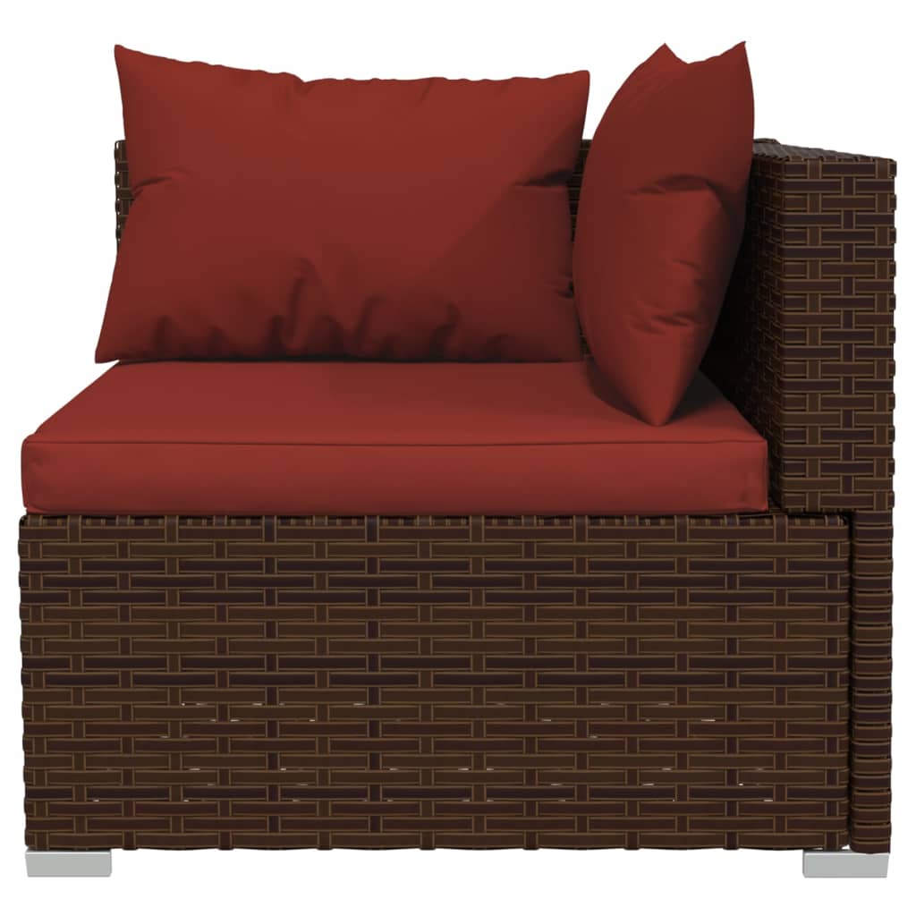 Set mobilier de grădină cu perne, 5 piese, maro, poliratan GartenMobel Dekor