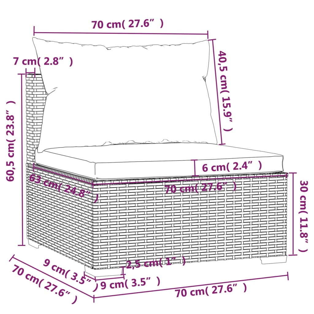 Set mobilier de grădină cu perne, 5 piese, maro, poliratan GartenMobel Dekor